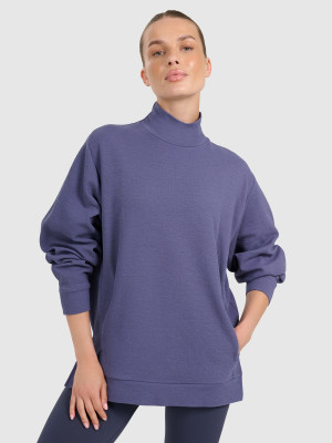 4F Bluza dresowa do jogi i pilatesu damska - granatowa