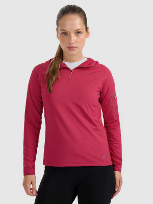 4F Bluza trekkingowa regular szybkoschnąca damska - różowa