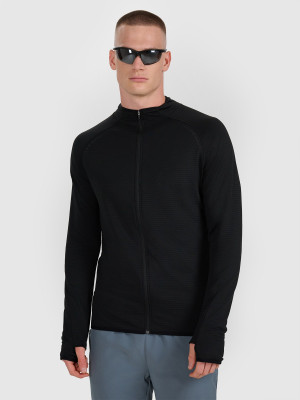 4F Bluza do biegania regular szybkoschnąca męska - czarna
