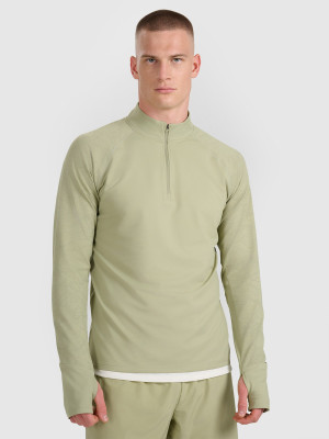 4F Bluza do biegania regular szybkoschnąca męska - oliwkowa/khaki