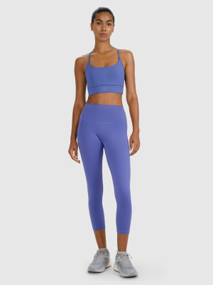 4F Legginsy treningowe 7/8 z wysokim stanem damskie - granatowe