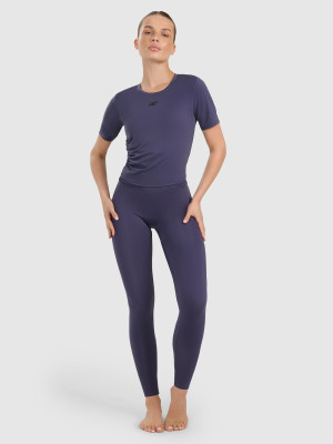4F Legginsy do jogi i pilatesu szybkoschnące damskie - granatowe