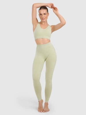4F Legginsy do jogi i pilatesu bezszwowe damskie - zielone