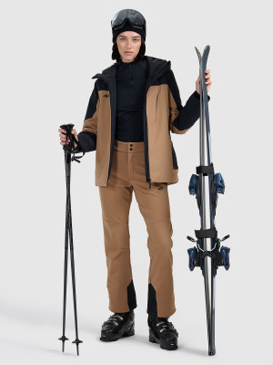 4F Spodnie narciarskie softshell membrana 10000 damskie - brązowe