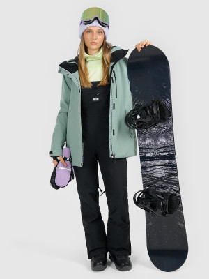 4F Spodnie snowboardowe z szelkami membrana 15000 damskie - szare