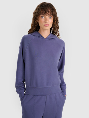 4F Bluza dresowa nierozpinana z modalem damska - granatowa