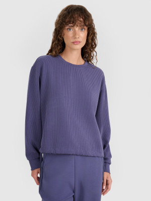 4F Bluza dresowa nierozpinana z modalem damska - granatowa