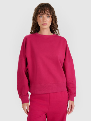 4F Bluza dresowa nierozpinana bez kaptura damska - różowa