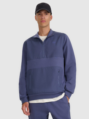4F Bluza dresowa nierozpinana bez kaptura męska - granatowa
