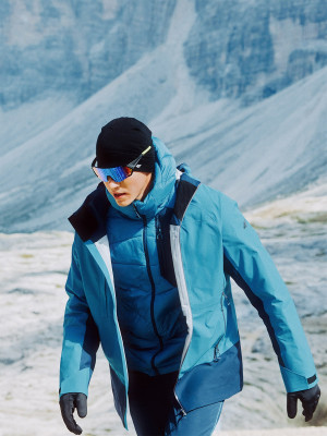 4F Kurtka trekkingowa przeciwdeszczowa membrana 20000+ męska - niebieska