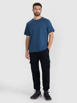 4F Spodnie casual cargo męskie - czarne