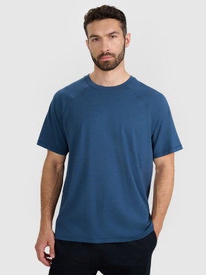4F T-shirt oversize gładki męski - turkusowy