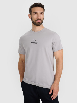 4F T-shirt regular z nadrukiem męski - szary