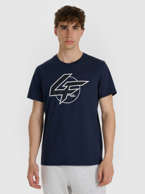 4F T-shirt regular z nadrukiem męski - granatowy