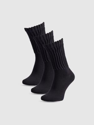 4F Skarpety casual za kostkę (3-pack) damskie - czarne