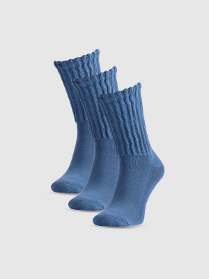 4F Skarpety casual za kostkę (3-pack) damskie - granatowe