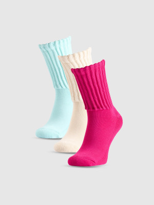 4F Skarpety casual za kostkę (3-pack) damskie - multikolor