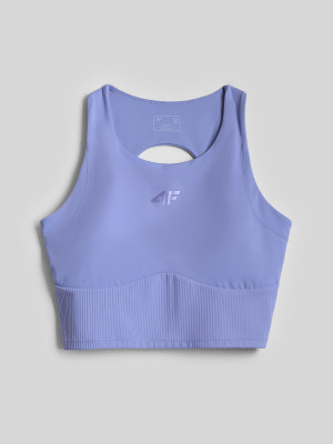 4F Crop top do jogi szybkoschnący damski - niebieski