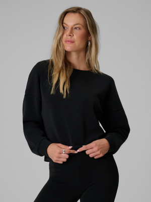 4F Bluza dresowa regular z modalem damska - czarna