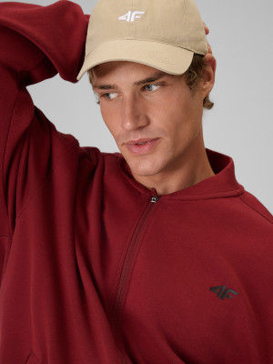 4F Bluza dresowa loose bez kaptura męska - burgundowa