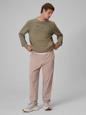 4F Bluza dresowa regular bez kaptura męska - khaki