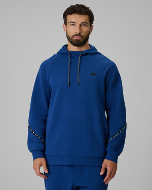 4F Bluza dresowa regular z kapturem męska - granatowa