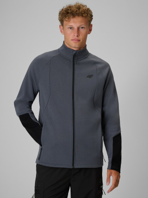 4F Bluza dresowa regular bez kaptura męska - szara