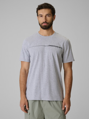 4F T-shirt regular z nadrukiem męski - szary