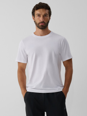 4F Tricou regular cu finisaj antibacterian Polygiene pentru bărbați - alb XXL