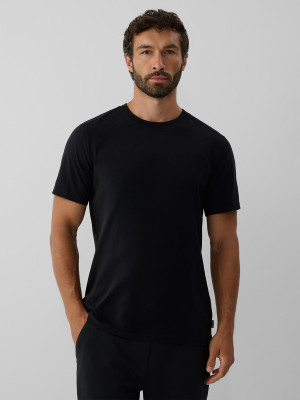 4F Tricou regular cu finisaj antibacterian Polygiene pentru bărbați - negru S