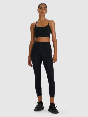 4F Legginsy treningowe 7/8 z wysokim stanem damskie - czarne