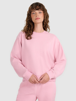 4F Bluza dresowa nierozpinana bez kaptura damska - różowa