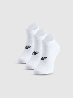 4F Skarpetki treningowe przed kostkę (3-pack) damskie - białe
