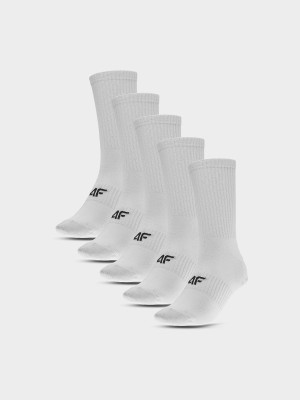 4F Skarpetki długie (5-pack) damskie - białe