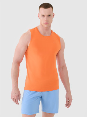 4F Tank top regular szybkoschnący męski - pomarańczowy