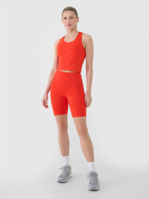 4F Legginsy kolarki treningowe damskie - czerwone