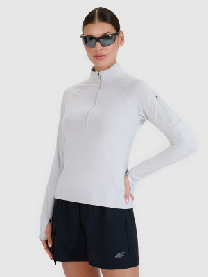 4F Bluza trekkingowa regular szybkoschnąca damska - szara
