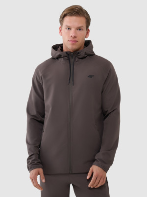 4F Bluza treningowa regular szybkoschnąca męska - brązowa