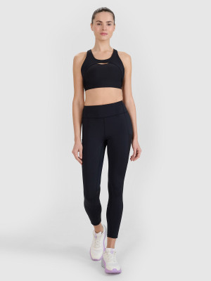 4F Legginsy treningowe z wysokim stanem damskie - czarne