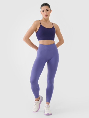4F Legginsy treningowe bezszwowe damskie - granatowe