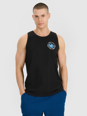 4F Tank top regular męski - czarny