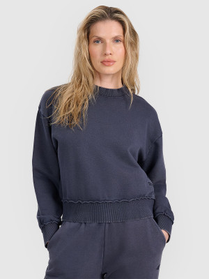 4F Bluza dresowa nierozpinana bez kaptura damska - granatowa