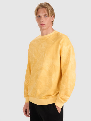 4F Bluza dresowa nierozpinana bez kaptura męska - żółta