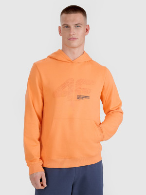 4F Bluza dresowa nierozpinana z kapturem męska - pomarańczowa