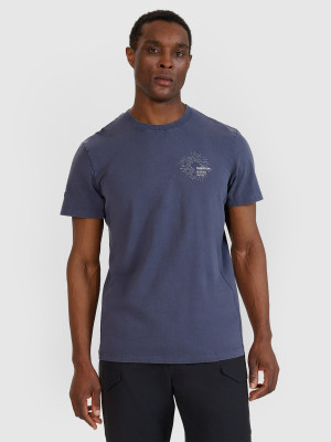 4F T-shirt regular z nadrukiem męski - szary