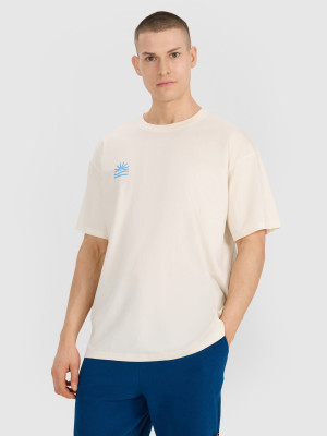 4F T-shirt oversize z nadrukiem męski - biały