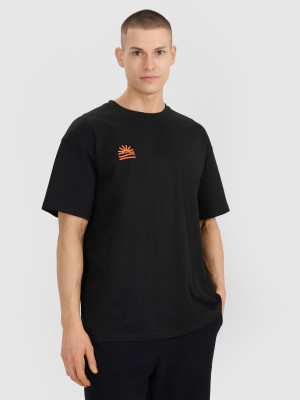 4F T-shirt oversize z nadrukiem męski - czarny