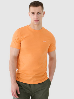 4F T-shirt regular gładki męski - pomarańczowy