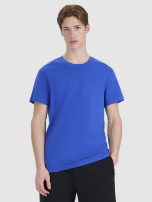4F T-shirt regular z nadrukiem męski - niebieski