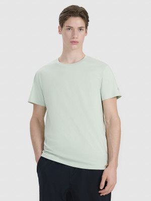 4F T-shirt regular z nadrukiem męski - turkusowy